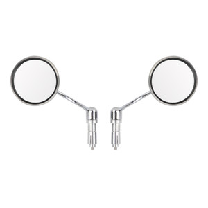 Universal Chrome Round Rearview Mirrors Bar End Side Mirrors for Motorcycle Chopper Bobber Cafe Racer
