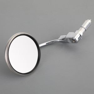 Universal Chrome Round Rearview Mirrors Bar End Side Mirrors for Motorcycle Chopper Bobber Cafe Racer