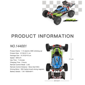 WLtoys 144001 RTR 2.4GHz 60km/h High Speed Drift Racing Car Remote Control Car