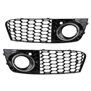 Fog Light Cover Grille Grill Honeycomb Fit For Audi A4 B8 2009-2012