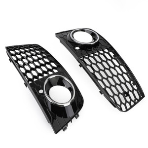 Fog Light Cover Grille Grill Honeycomb Fit For Audi A4 B8 2009-2012