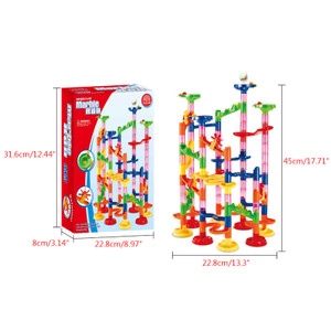 105 pcs Kids Marble Run Race Set Railway Building Blocks Construction Track Toy