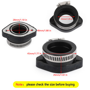 28mm Carburetor Intake Adapter Rubber Mounting Flange Manifold For VM24 PE26 PE28 PWK 28mm 110 125 140 150 160 cc Engine KIT