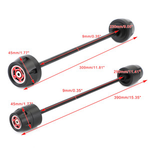 FRONT + REAR Axle Fork Sliders Wheel Crash Protector Fit For Ducati Scrambler 400 803 1100 RED