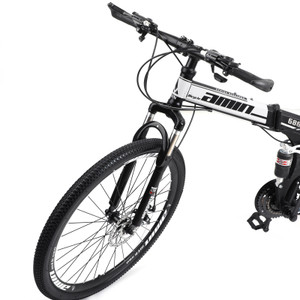 26 Inch 21 Speed Folding Mountain Bike for Sale Full Suspension Speed MTB Bicycle with Bike Lock+Air Pump