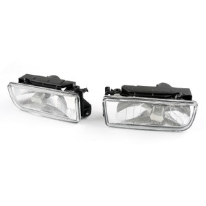 Pair Car Fog Lights Driving Spot Lamps Black Housing Fit For BMW 92-98 E36 3 Series