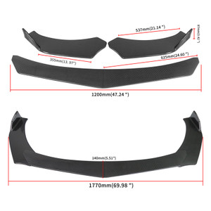 Universal Front Bumper Lip Body Kit Spoiler Fit BMW Benz Mazda GMC