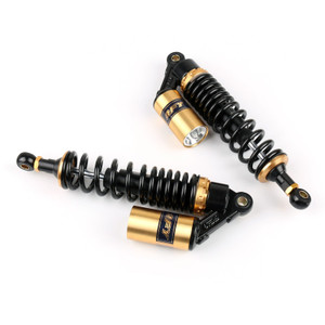 Pair Universal 400mm 15.74inch For Motorcycle Shock Absorber Rear Suspension BLK&GD Generic
