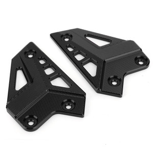 CNC Aluminum FootPeg Footrest Rear set Heel Plates Guard Protector Fit For Kawasaki Z900 ZR900 2017-2020 BLK