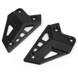 CNC Aluminum FootPeg Footrest Rear set Heel Plates Guard Protector Fit For Kawasaki Z900 ZR900 2017-2020 BLK