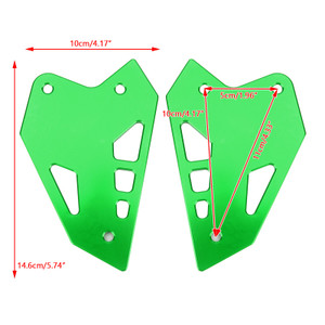CNC Aluminum FootPeg Footrest Rear set Heel Plates Guard Protector Fit For Kawasaki Z900 ZR900 2017-2020 GRN