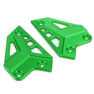 CNC Aluminum FootPeg Footrest Rear set Heel Plates Guard Protector Fit For Kawasaki Z900 ZR900 2017-2020 GRN