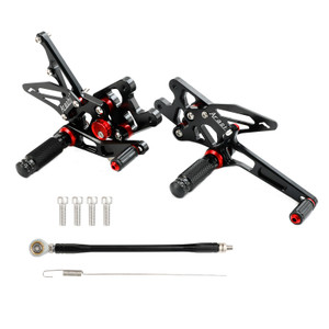 Racing Adjustable Rearsets Foot Pegs Black For Suzuki GSXR1000 GSX-R1000 07-08
