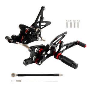 Racing Adjustable Rearsets Foot Pegs Black For Suzuki GSXR1000 GSX-R1000 07-08