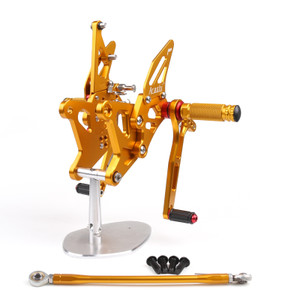 Adjustable CNC Rider Rear Set Rearsets Footrest Foot Rest Pegs Fit For Kawasaki Ninja ZX6R 2005-2006 GOLD