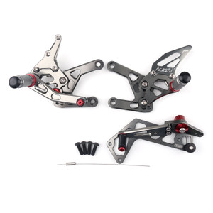 Adjustable CNC Rider Rear Set Rearsets Footrest Foot Rest Pegs Fit For Yamaha YZF-R1 R1M R1S 2015-2020 GRAY