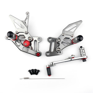 Adjustable CNC Rider Rear Set Rearsets Footrest Foot Rest Pegs Fit For Suzuki GSX-R / GSXR 1000 2017-2020 GRAY