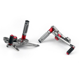 Adjustable CNC Rider Rear Set Rearsets Footrest Foot Rest Pegs Fit For Kawasaki Z125 Pro 2016-2019 GRAY