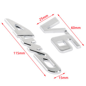 3D Chrome Metal 4WD Car Trunk Rear Fender Emblem Badge Decal Sticker 4WD SUV V6