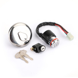 Ignition Switch Fuel Gas Cap Steering Lock Set w/Keys Fit For Suzuki GN125 1982-2001