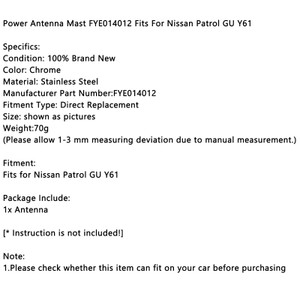 Power Antenna Mast FYE014012 Fits For Nissan Patrol GU Y61