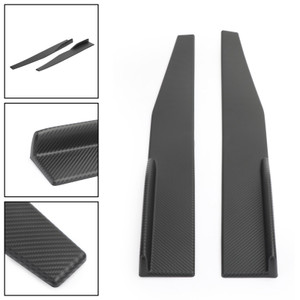 Pair 45cm Car Carbon Fiber Side Skirts Rocker Splitters Diffuser Winglet Wings