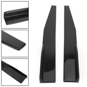 Pair 45cm Car Gloss Black Side Skirts Rocker Splitters Diffuser Winglet Wings