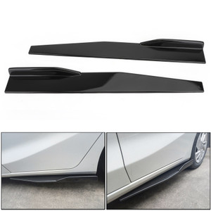 Pair 86cm Car Gloss Black Side Skirts Rocker Splitters Diffuser Winglet Wings