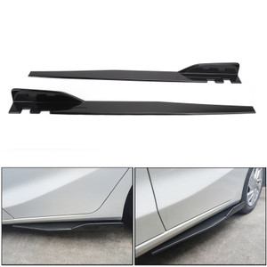 Pair 120cm Car Gloss Black Side Skirts Rocker Splitters Diffuser Winglet Wings
