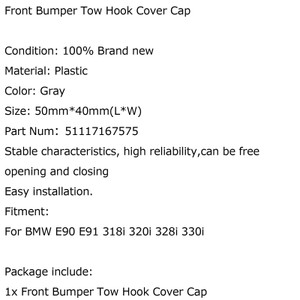 Front Bumper Tow Hook Cover Cap For BMW E90 E91 318i 320i 328i 330i 335i