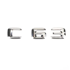 Rear Trunk Emblem Badge Nameplate Decal Letters Numbers Fit Mercedes C350 Chrome