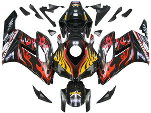 Fairings Honda CBR 1000 RR Black & Red Flame Shark Racing (2004-2005)