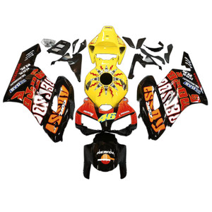 Fairings Honda CBR 1000 RR Black Yellow Valentino Rossi  Racing (2004-2005)