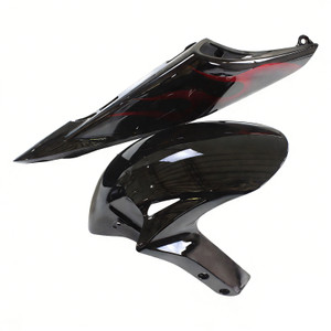 2006-2007 Honda CBR1000RR Black & Red Flame Shark Racing Amotopart Fairings