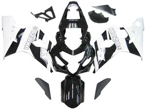 Fairings Suzuki GSXR 600 750 Black White Suzuki GSXR Racing  (2004-2005)