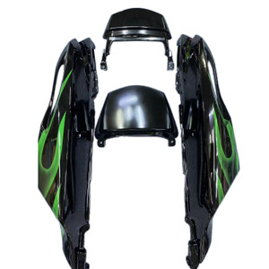 Fairings Kawasaki ZX14R Black & Green Flame Ninja Racing (2006-2011)