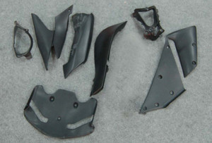 2007-2008 Kawasaki ZX6R 636 Amotopart Fairings Silver & Red Flame ZX6R Racing