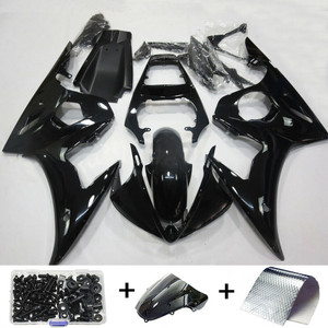 Fairing Injection Plastic Kit Gloss Black Fit For YAMAHA 2003 2004 YZF R6