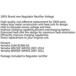 Regulator Rectifier UM-81960-E0 Yamaha WR250F WR250 (07-14) WR450F WR450