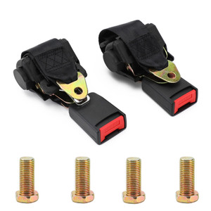 2 Sets 2 Point Retractable Auto Car Safety Seat Belt Buckle Universal Adjustable