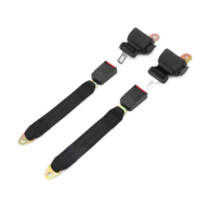 2 Sets 2 Point Retractable Auto Car Safety Seat Belt Buckle Universal Adjustable