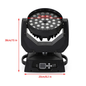 36 x 10W RGBW 4in1 LED Zoom Moving Head 360W Wash Stage Light DMX 15CH