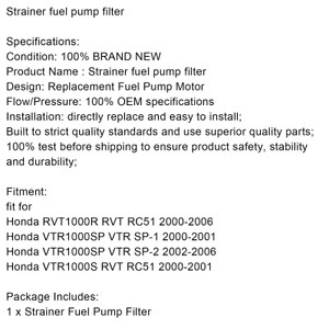 Strainer fuel pump filter for Honda RVT1000R VTR1000SP VTR1000S