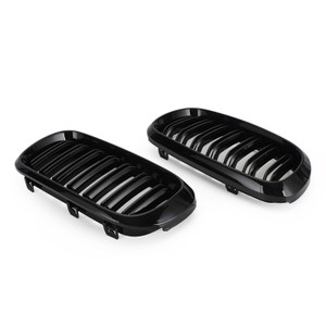 Gloss Black Dual Front Kidney Grille Fit BMW X5M F85 X6M F86 X5 F15 X6 F16 13-18