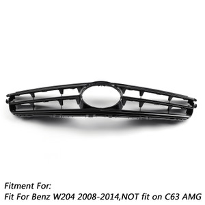 2008-2014 Benz C Class W204 C300 C350 LED Black Chrome Front Grill Grille Generic