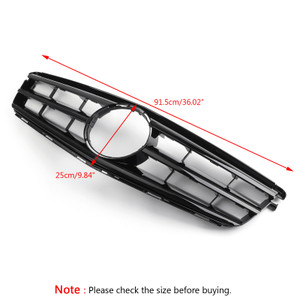 2008-2014 Benz C Class W204 C300 C350 LED Black Chrome Front Grill Grille Generic