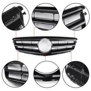 2008-2014 Benz C Class W204 C300 C350 LED Black Chrome Front Grill Grille Generic