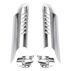 Fork Lower Leg Deflectors Shield Cover For Touring Electra Glide FLHT 2000-2013 Chrome