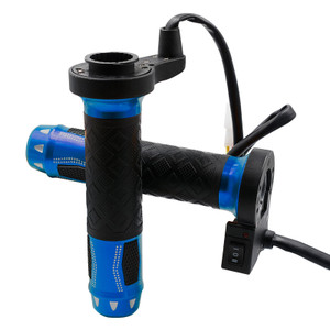 2X 7/8" 22Mm 12V Electric Heated Hand Grips Heating Handle Blue For Motorcycle