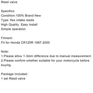 Intake Reed Valve Intake Fuel Delivery For Honda CR125R 1987-2000 2002